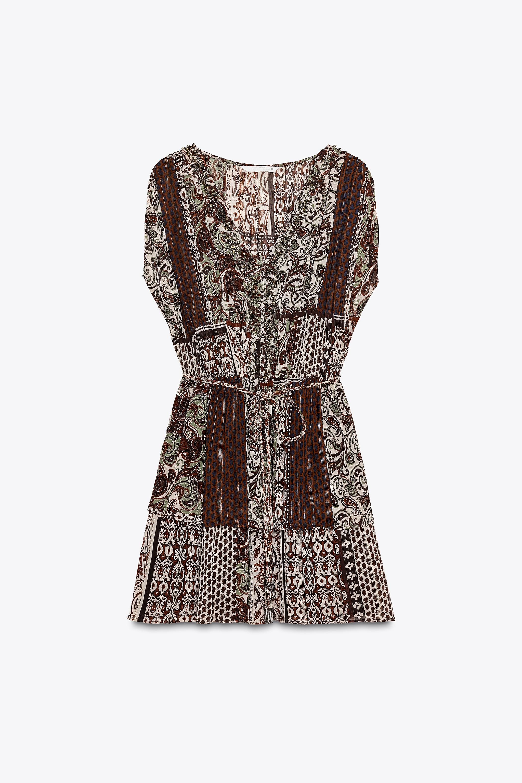ROBE FANTAISIE IMPRIMÉE FIL MÉTALLISÉ